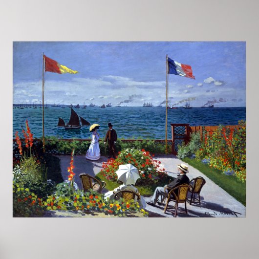 Claude Monet Garden in Sainte-Adresse Poster (Voorkant)
