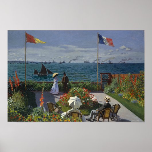 Claude Monet - Garden in Sainte-Adresse Poster (Voorkant)