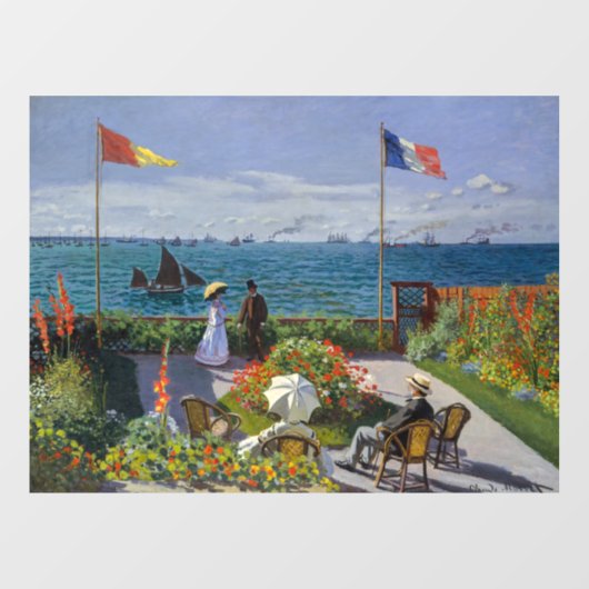 Claude Monet - Garden in Sainte-Adresse Raamsticker (Vel)