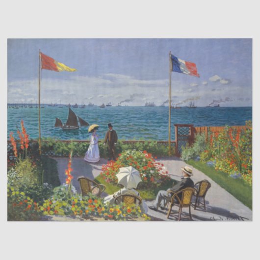 Claude Monet - Garden in Sainte-Adresse Tissuepapier (Voorkant)