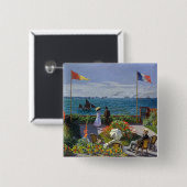 Claude Monet - Garden in Sainte-Adresse Vierkante Button 5,1 Cm (Voorkant /achterkant)