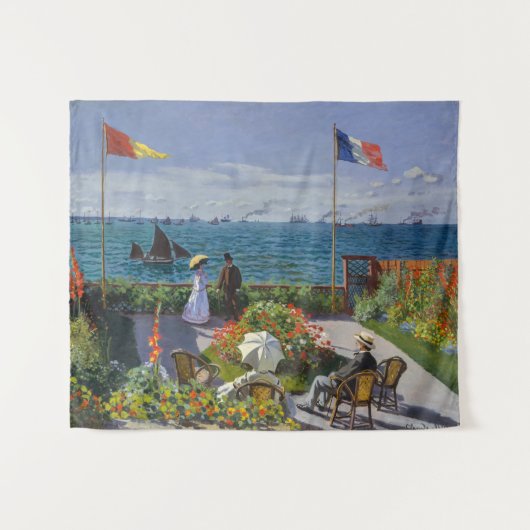 Claude Monet - Garden in Sainte-Adresse Wandkleed (Voorkant (horizontaal))