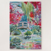 Claude Monet garden pond schilderij