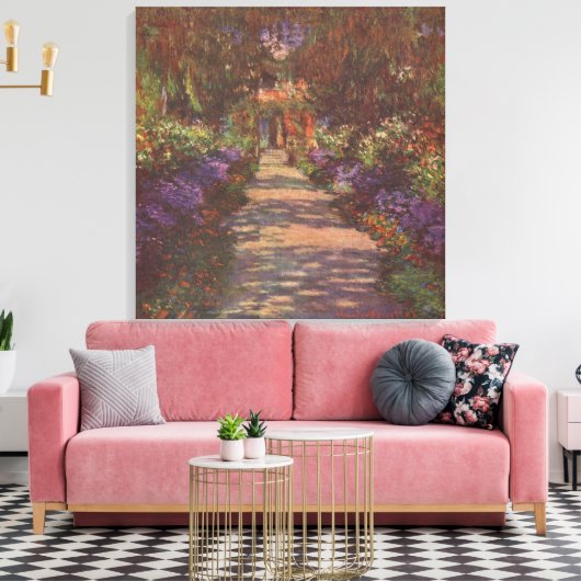 Claude Monet – Gartenweg – 1902 Canvas Afdruk (Insitu (Woonkamer))