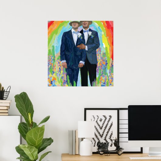 Claude Monet Gay Wedding AI Generated Poster (Thuiskantoor)