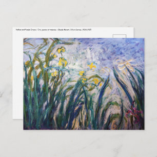 Claude Monet - Geel en Paars Irises Briefkaart