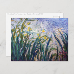 Claude Monet - Geel en Paars Irises Briefkaart