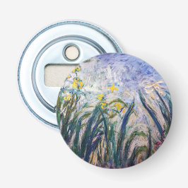 Claude Monet - Geel en Paars Irises Button Flesopener