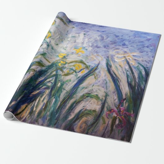 Claude Monet - Geel en Paars Irises Cadeaupapier (Uitgerold)