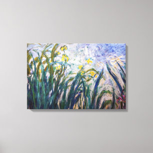 Claude Monet - Geel en Paars Irises Canvas Afdruk