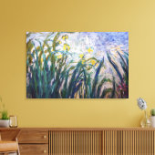 Claude Monet - Geel en Paars Irises Canvas Afdruk (Insitu (Woonkamer))