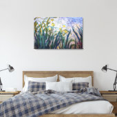 Claude Monet - Geel en Paars Irises Canvas Afdruk (Insitu (Slaapkamer))
