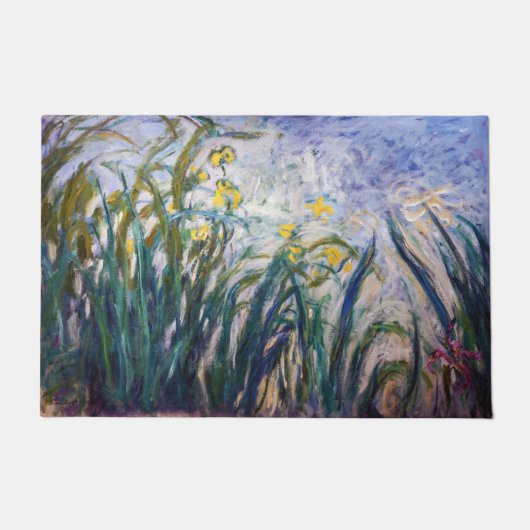 Claude Monet - Geel en Paars Irises Deurmat (Voorkant)