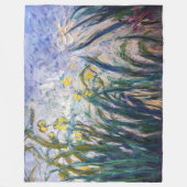 Claude Monet - Geel en Paars Irises Fleece Deken (Voorkant)