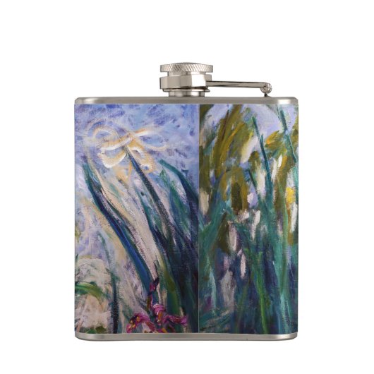 Claude Monet - Geel en Paars Irises Heupfles (Achterkant)