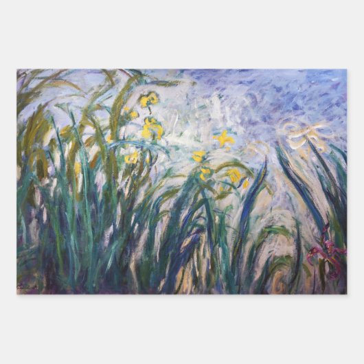 Claude Monet - Geel en Paars Irises Inpakpapier Vel (Voorkant)