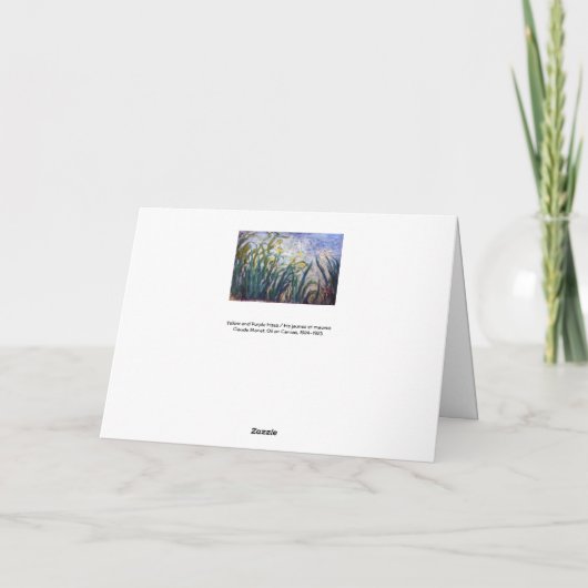 Claude Monet - Geel en Paars Irises Kaart (Achterkant)