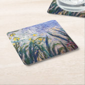 Claude Monet - Geel en Paars Irises Kartonnen Onderzetters (Schuin)
