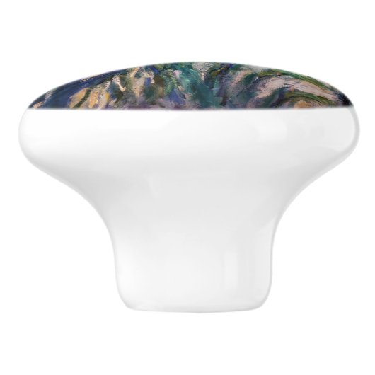 Claude Monet - Geel en Paars Irises Keramische Knop (Zijkant)