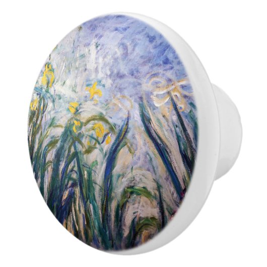 Claude Monet - Geel en Paars Irises Keramische Knop (Rechts)