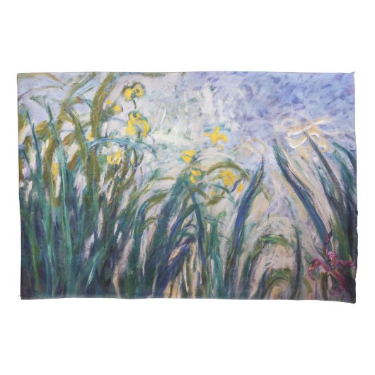Claude Monet - Geel en Paars Irises Kussensloop (Voorkant)