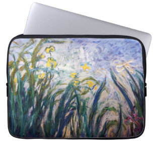 Claude Monet - Geel en Paars Irises Laptop Sleeve