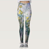 Claude Monet - Geel en Paars Irises Leggings (Voorkant)