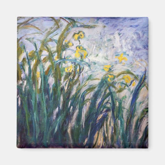 Claude Monet - Geel en Paars Irises Magneet (Voorkant)