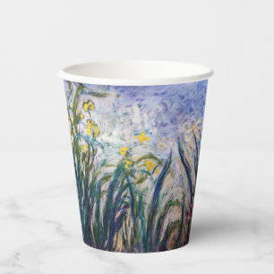 Claude Monet - Geel en Paars Irises Papieren Bekers