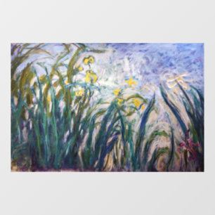 Claude Monet - Geel en Paars Irises Raamsticker