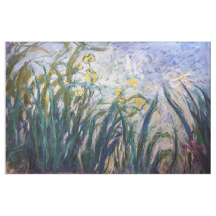 Claude Monet - Geel en Paars Irises Stof