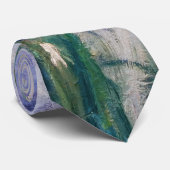 Claude Monet - Geel en Paars Irises Stropdas (Opgerold)