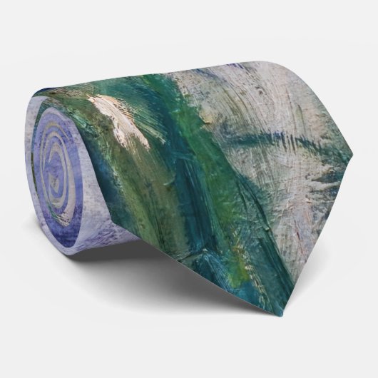 Claude Monet - Geel en Paars Irises Stropdas (Opgerold)