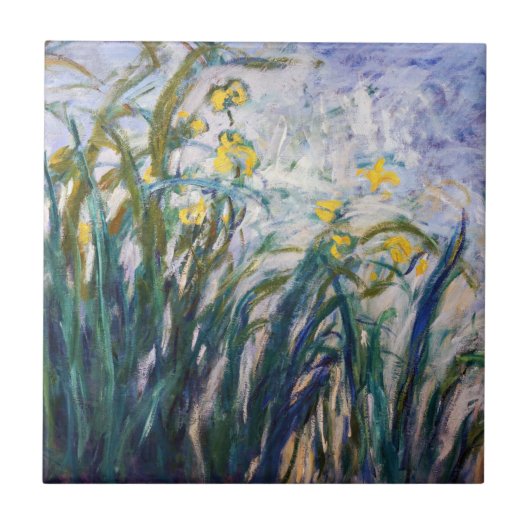 Claude Monet - Geel en Paars Irises Tegeltje (Voorkant)