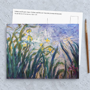 Claude Monet - Gele en Paarse Irissen Briefkaart