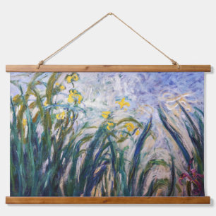 Claude Monet - Gele en Paarse Irissen Hangend Wandkleed