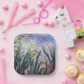 Claude Monet - Gele en Paarse Irissen Papieren Bordje (Feest)