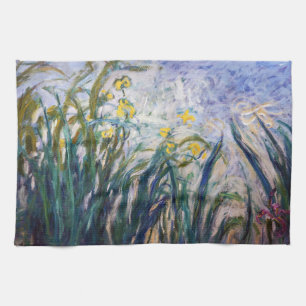 Claude Monet - Gele en Paarse Irissen Theedoek
