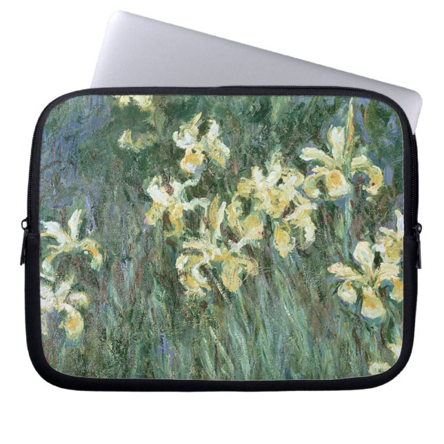 Claude Monet | Gele Iers Laptop Sleeve (Voorkant)
