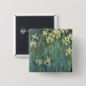 Claude Monet | Gele Iers Vierkante Button 5,1 Cm (Voorkant /achterkant)