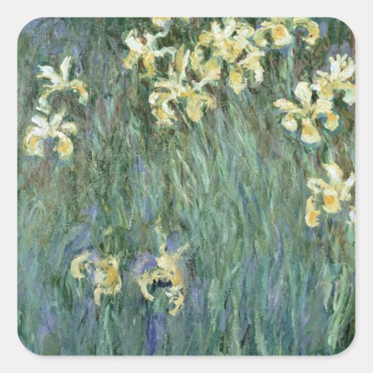 Claude Monet | Gele Iers Vierkante Sticker (Voorkant)