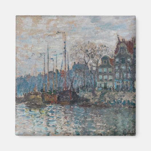 Claude Monet - Gezicht op Amsterdam Magneet (Voorkant)