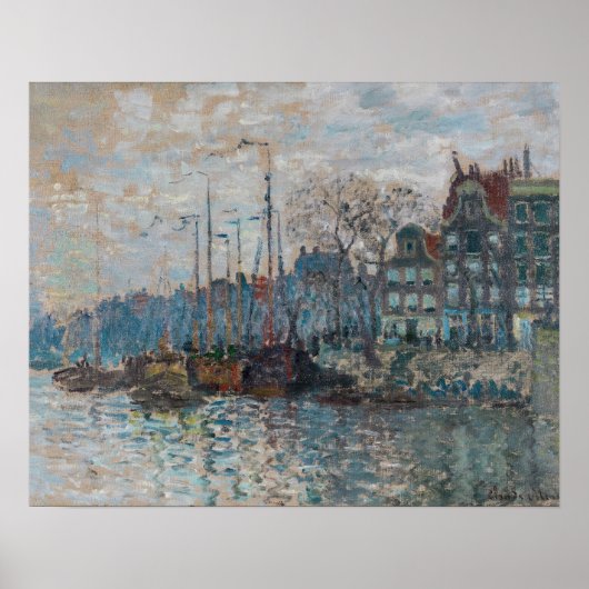 Claude Monet - Gezicht op Amsterdam Poster (Voorkant)