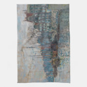Claude Monet - Gezicht op Amsterdam Theedoek (Verticaal)