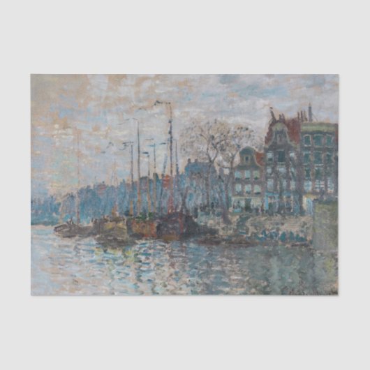 Claude Monet - Gezicht op Amsterdam Tissuepapier (Voorkant)