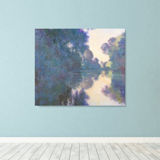 Claude Monet | Goedemorgen op de Seine bij Giverny Canvas Afdruk (Insitu (Houten vloer))