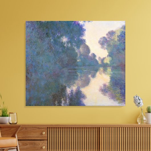 Claude Monet | Goedemorgen op de Seine bij Giverny Canvas Afdruk (Insitu (Woonkamer))