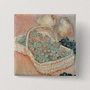 Claude Monet   Graankorf 1884 Vierkante Button 5,1 Cm