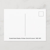 Claude Monet Graanschoven (Einde van de zomer) 189 Briefkaart (Achterkant)