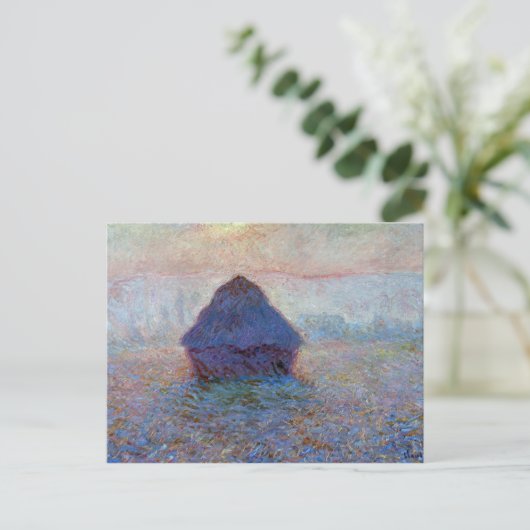 Claude Monet Grainstack, zon in de mist Briefkaart (Staand voorkant)